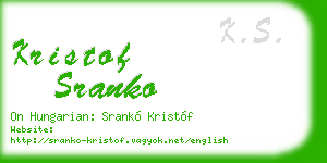 kristof sranko business card