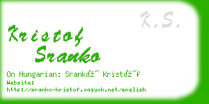 kristof sranko business card